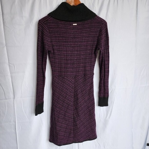 Prana Purple Monica Knit Wool Blend Cowl Neck Longsleeve Dress Size XS - Picture 4 of 7
